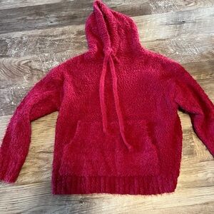 Cozy Red Fuzzy Hoodie